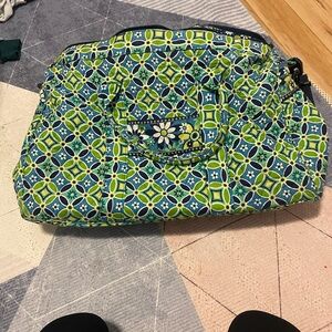 Vera Bradley Blue and Green Geometric Shoulder Bag